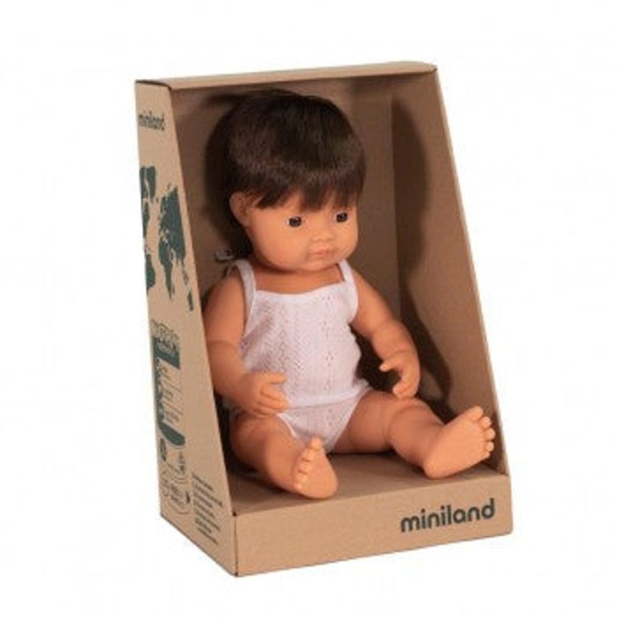 Toys Axis Toys | Miniland - Anatomically Correct Baby Doll - Caucasian Boy Brunette 38Cm