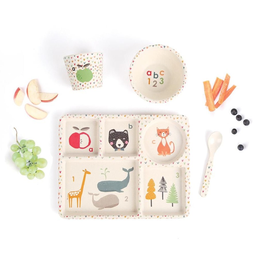 Feed Love Mae | Love Mae - Bamboo Divided Plate Set Abc