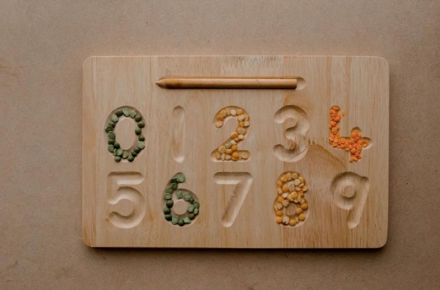 Toys QTOYS | Qtoys - Wooden Number Writing Board