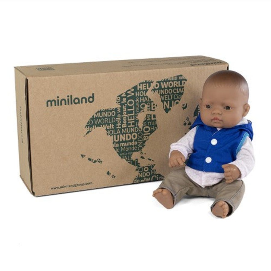 Toys Axis Toys | Miniland - Baby Doll 32Cm- Latin American Boy And Outfit Boxed