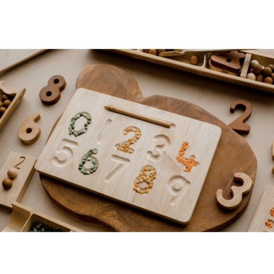 Toys QTOYS | Qtoys - Wooden Number Writing Board