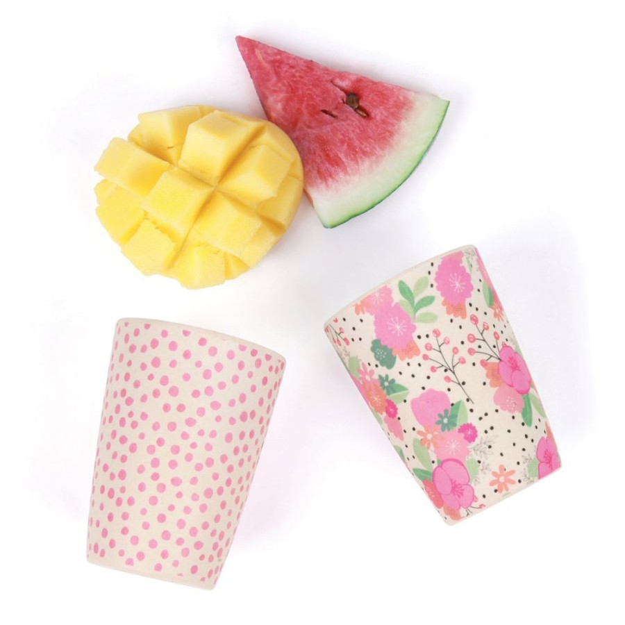 Feed Love Mae | Love Mae - Bamboo 4 Pack Tumblers In Bloom And Pink Spot