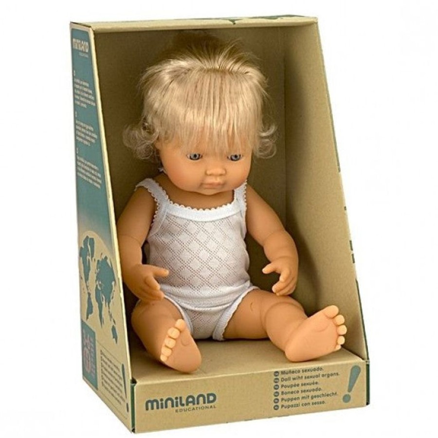 Toys Axis Toys | Miniland - Anatomically Correct Baby Doll - Caucasian Girl 38Cm