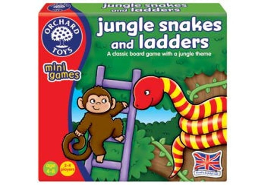 Toys Modern Brands | Orchard Toys - Travel Sized Mini Games - Jungle Snakes & Ladders