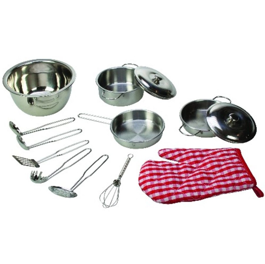 Toys Artiwood | Bigjigs - Stainless Steel Kitchenware Set