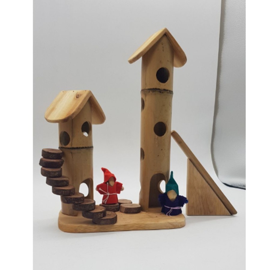 Toys QTOYS | Qtoys - Natural Bamboo Gnome Play Set