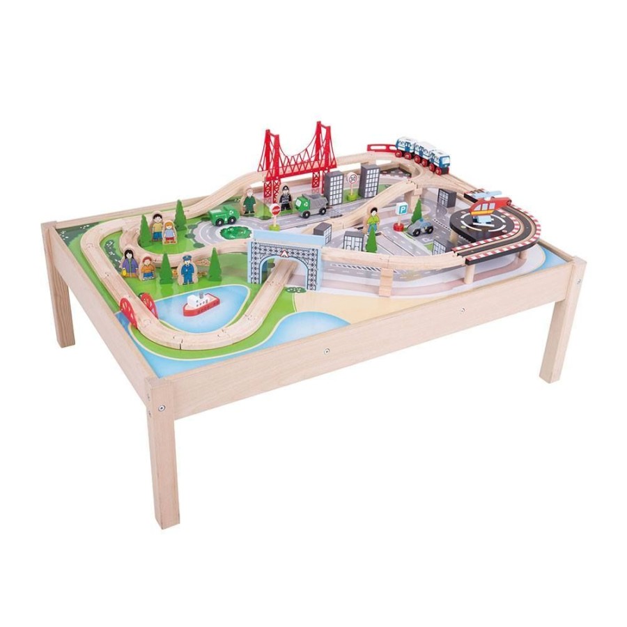 Toys Artiwood | Bigjigs Toys - City Train Set And Table