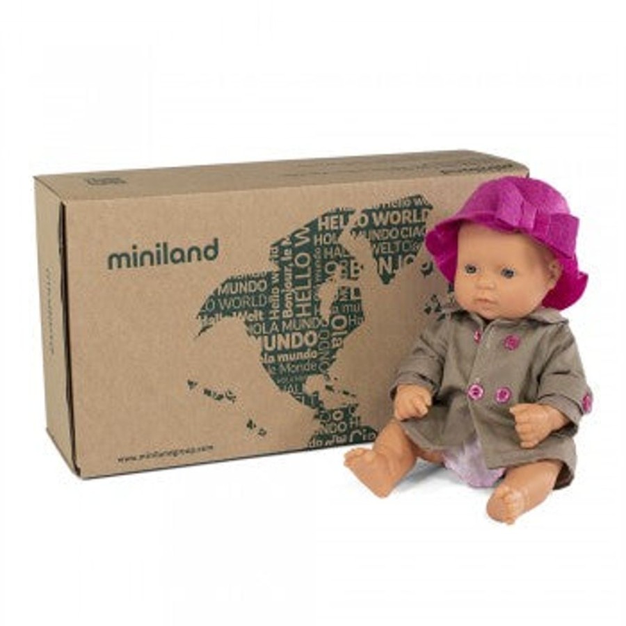 Toys Axis Toys | Miniland - Baby Doll 32Cm - Caucasian Girl And Outfit Boxed