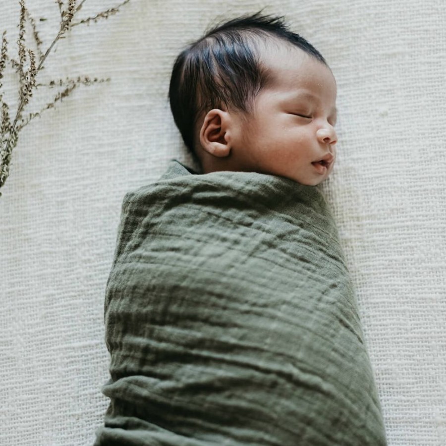 Sleep snuggle Hunny Kids | Snuggle Hunny Kids -Dusty Olive Organic Muslin Wrap