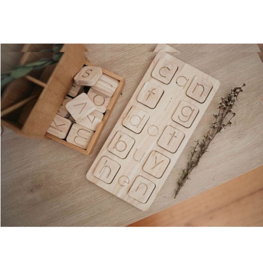 Toys QTOYS | Qtoys - Natural Wooden Cvc Word Kit