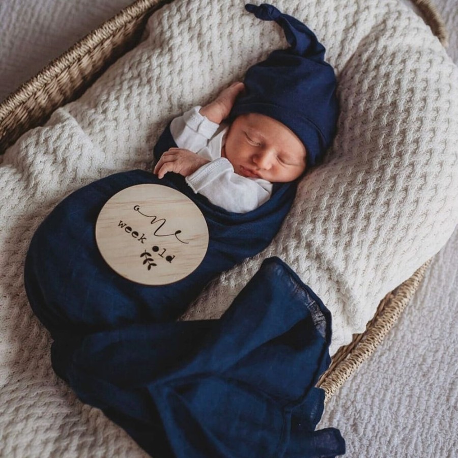 Sleep snuggle Hunny Kids | Snuggle Hunny Kids -Navy Organic Muslin Wrap