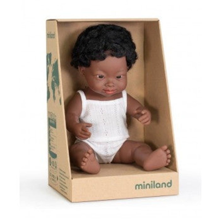 Toys Axis Toys | Miniland - Anatomically Correct Baby Doll - African Boy Down Syndrome 38Cm