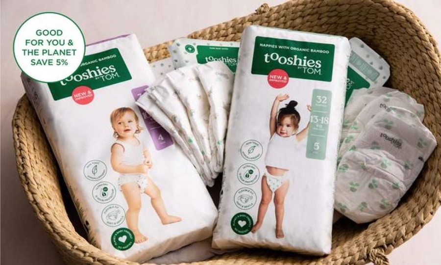 Care Unique Health Products | Tooshies By Tom - Eco Nappies Newborn - Pack Of 52