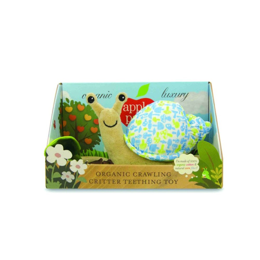 Toys Artiwood | Apple Park - Crawling Critter Teething Toy - Snail Blue Floral