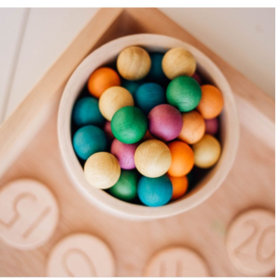 Toys QTOYS | Qtoys - Wooden Rainbow Balls Set 50