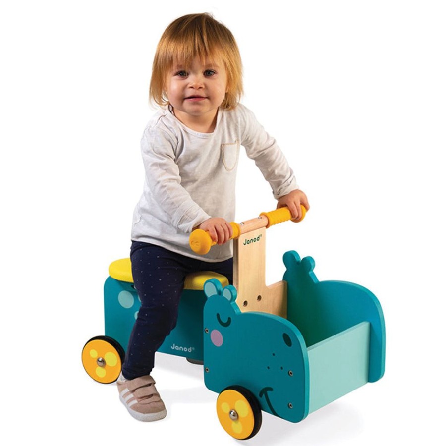 Toys Bright Wonders | Janod - Wooden Hippo Rideon Toy