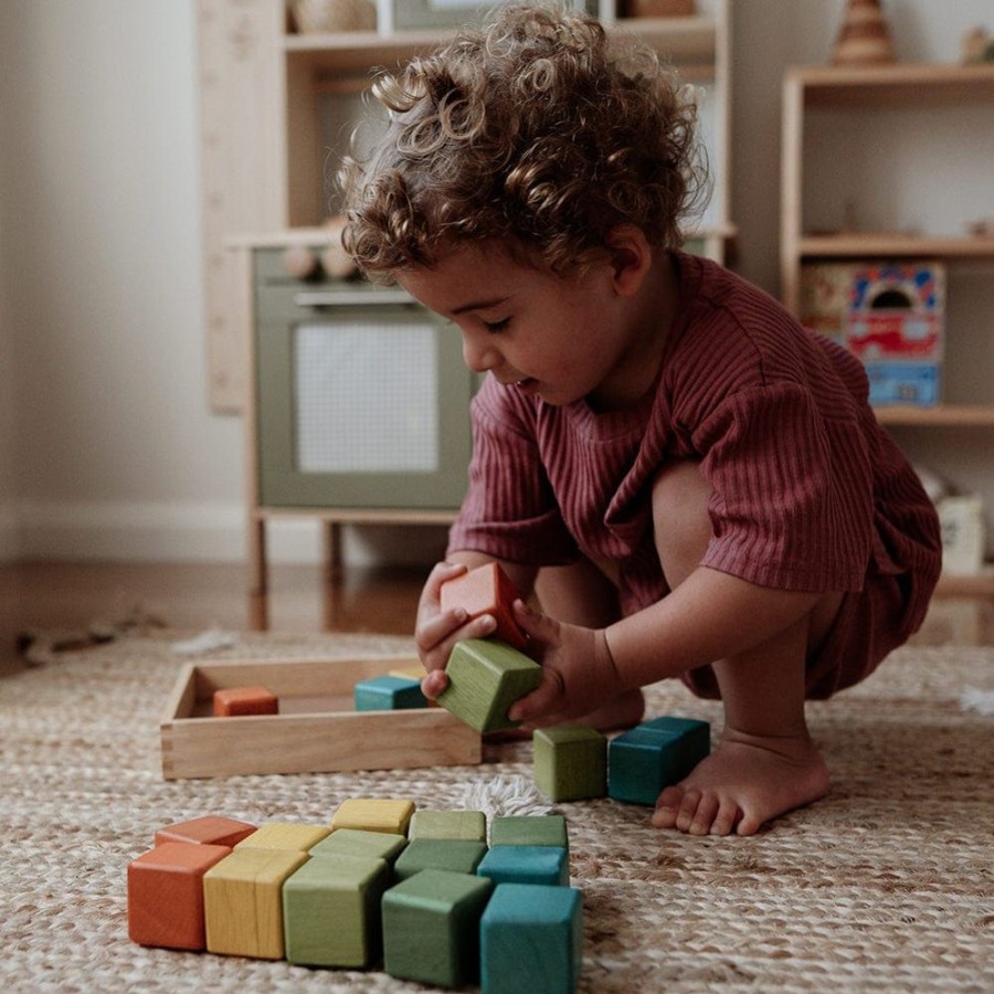 Toys QTOYS | Qtoys - My First Wooden Coloured Block Set