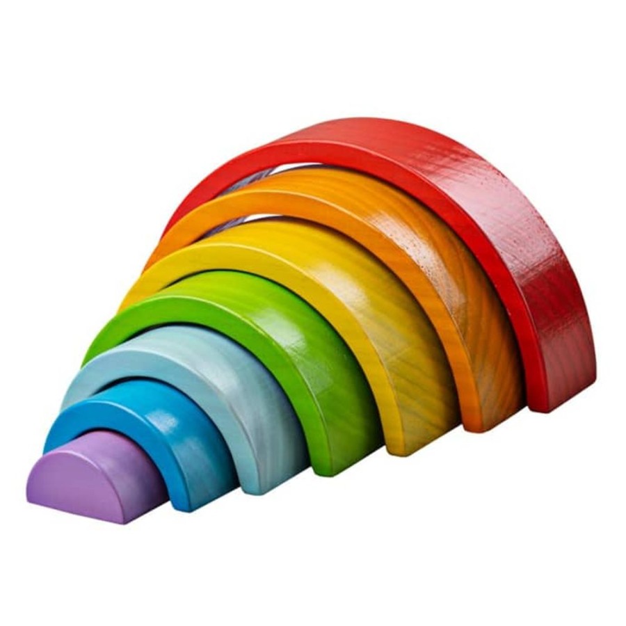 Toys Artiwood | Bigjigs Toys - Small Wooden Stacking Rainbow