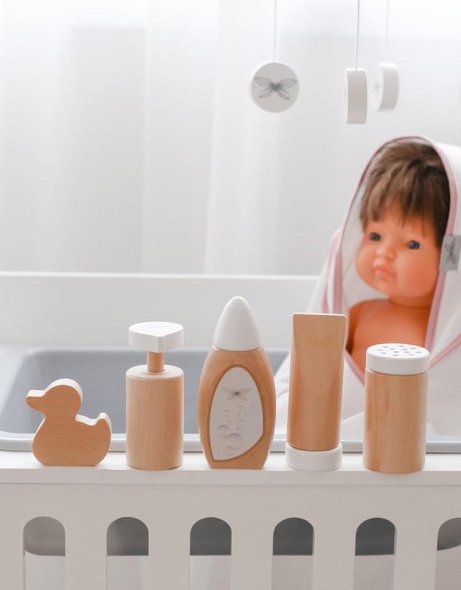 Toys Axis Toys | Astrup - Wooden Doll Care & Bathing Set