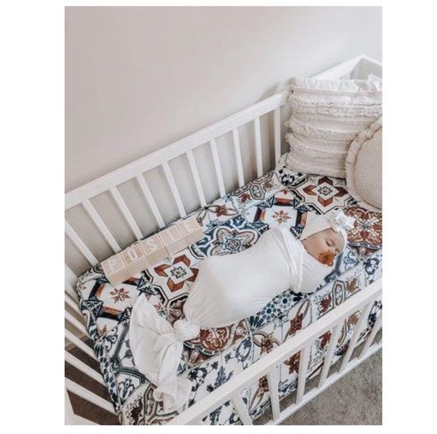 Sleep Pop Ya Tot | Pop Ya Tot - Tori'S Tile Muslin - Cot Sheet