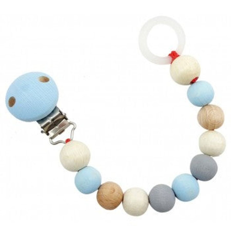 Dummies Axis Toys | Hess Spielzeug - Pacifier Chain - Natural Blue