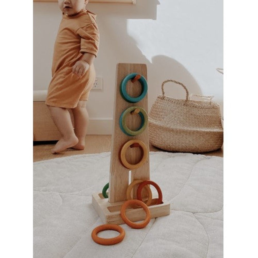 Toys QTOYS | Qtoys - Wooden Sorting Ring Toss