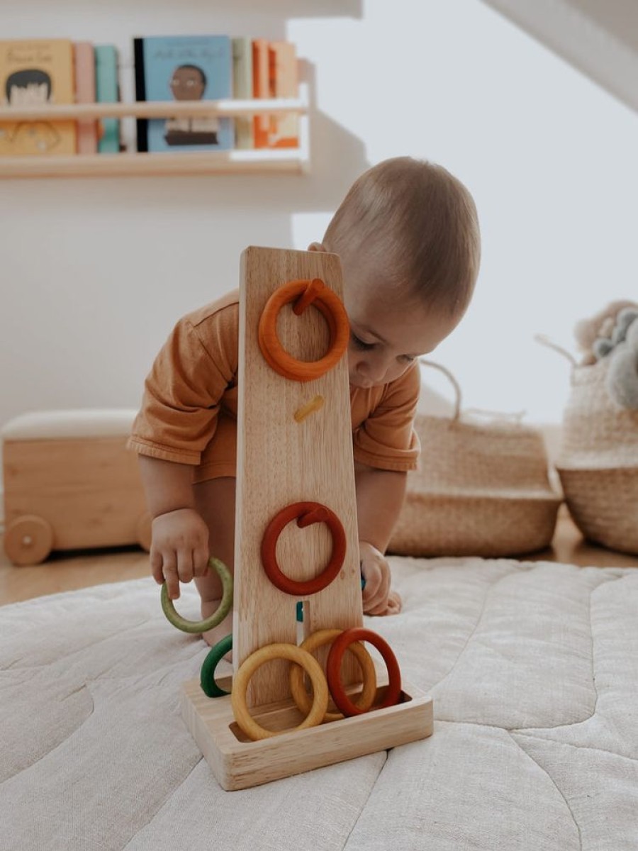 Toys QTOYS | Qtoys - Wooden Sorting Ring Toss