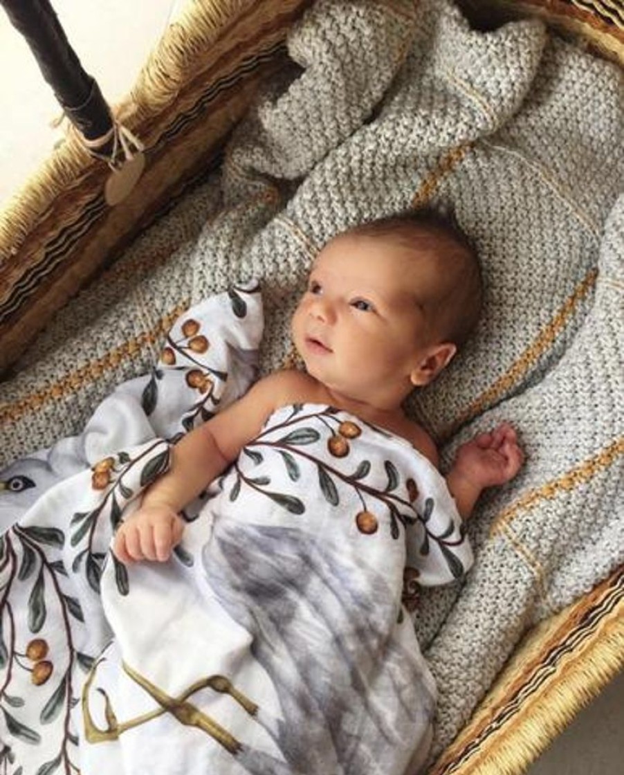 Sleep Pop Ya Tot | Pop Ya Tot - Kushiro Crane - 100% Organic Cotton Swaddle