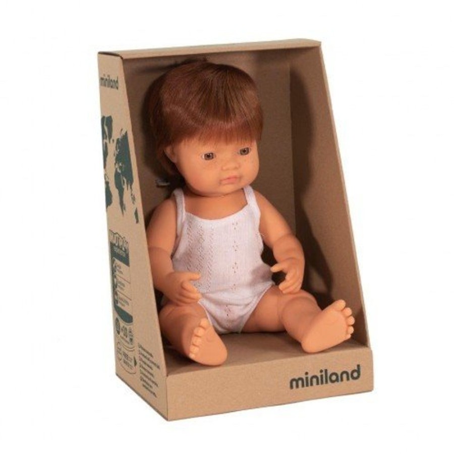 Toys Axis Toys | Miniland - Anatomically Correct Baby Doll - Red Head Caucasian Boy 38Cm