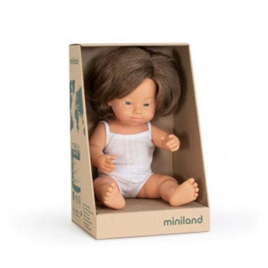 Toys Axis Toys | Miniland - Anatomically Correct Baby Doll - Caucasian Girl Down Syndrome 38Cm