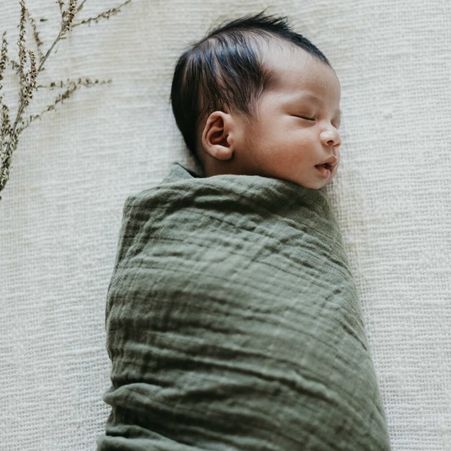 Sleep snuggle Hunny Kids | Snuggle Hunny Kids -Dusty Olive Organic Muslin Wrap