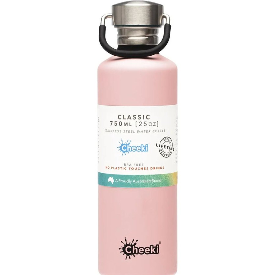 Feed Unique Health Products | Cheeki - Stainless Steel Bottle Pink 750Ml