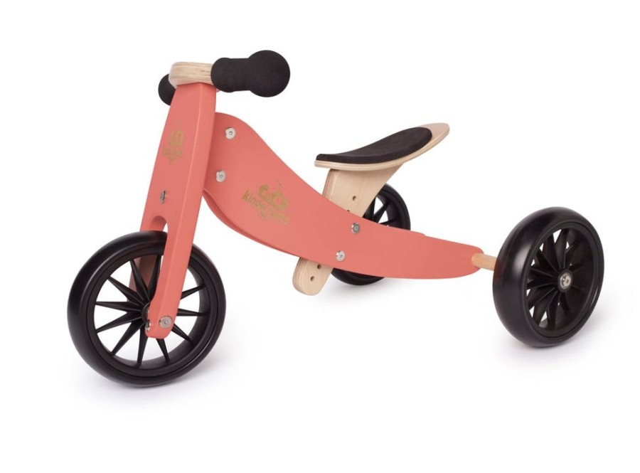 Toys Artiwood | Kinderfeets - Tiny Tot 2 In 1 Tricycle/Balance Bike - Coral