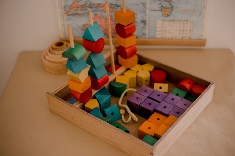 Toys QTOYS | Qtoys - Natural Wooden Sequencing Blocks