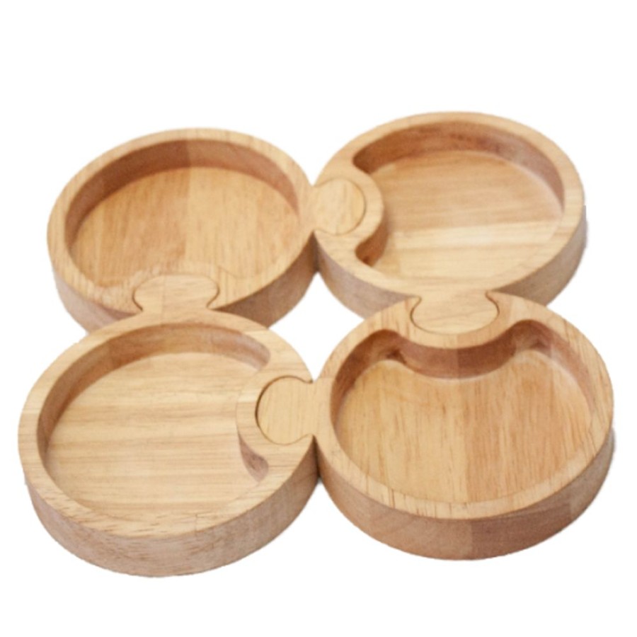 Toys QTOYS | Qtoys - Wooden Round Puzzled Tray