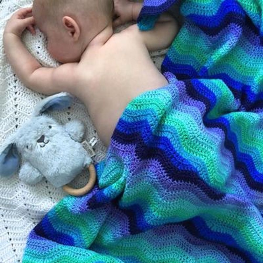 Sleep OB Designs | Ob Designs - Crochet Baby Blanket - Handmade Blue