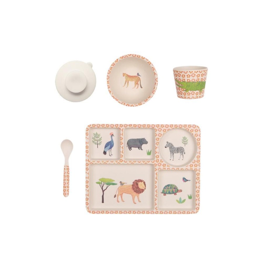 Feed Eco Child | Love Mae - Bamboo Divided Plate Set On Safari