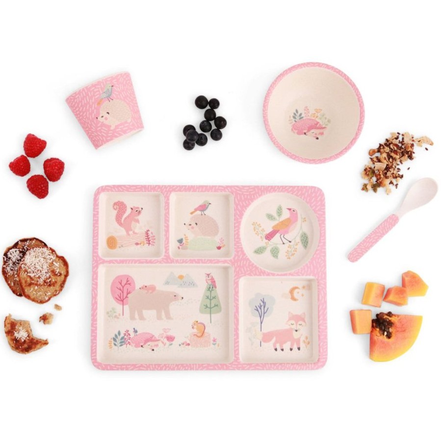 Feed Love Mae | Love Mae - Bamboo Divided Plate Set Woodland Friends