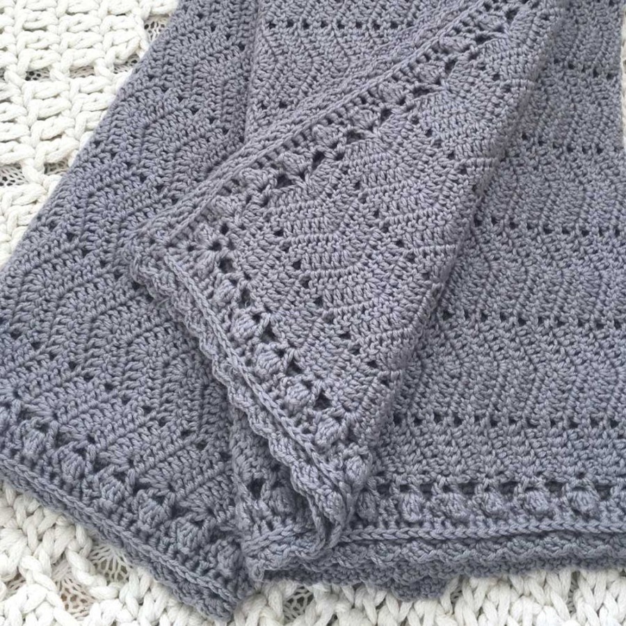 Sleep OB Designs | Ob Designs - Crochet Baby Blanket - Handmade Grey