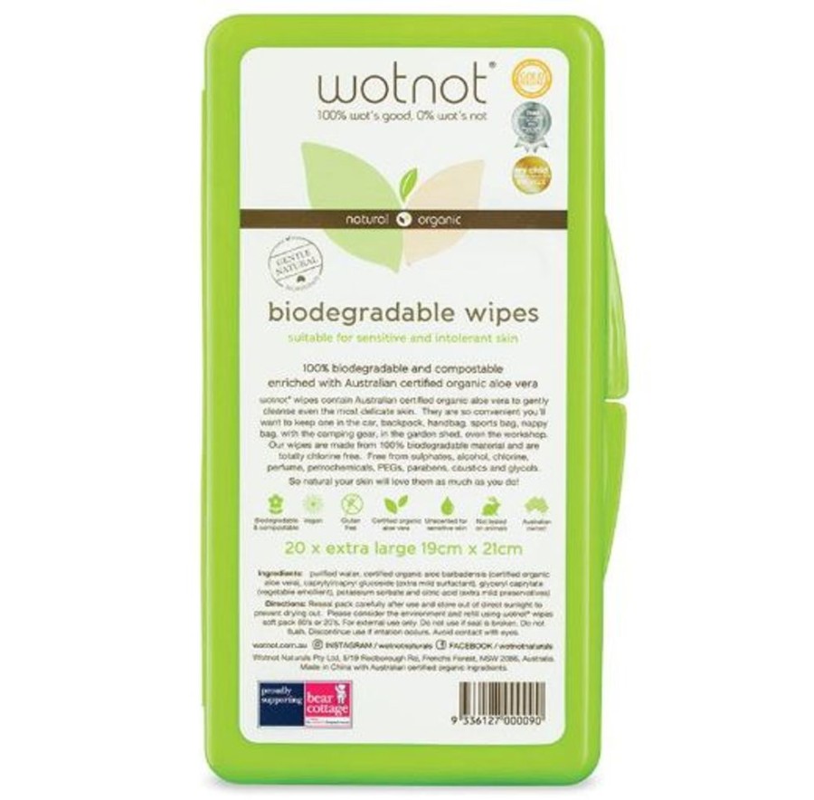 Care Unique Health Products | Wotnot - Biodegradable Nappy Wipes - Travel Case 20Pk