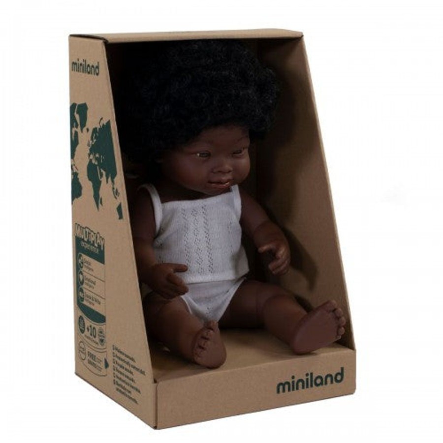 Toys Axis Toys | Miniland - Anatomically Correct Baby Doll - African Girl Down Syndrome 38Cm