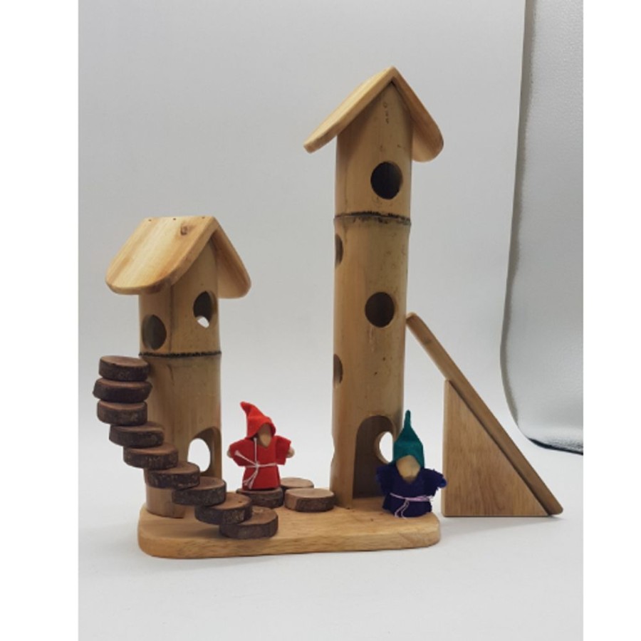 Toys QTOYS | Qtoys - Natural Bamboo Gnome Play Set