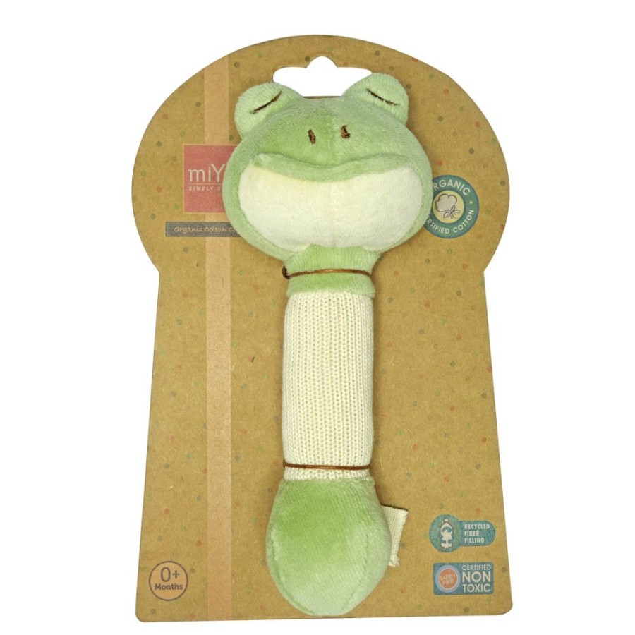 Toys The World of Good | Miyim - 100% Organic Cotton Stick Rattles - Frog